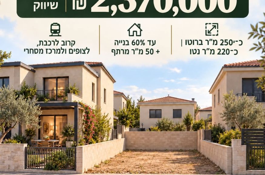 למכירה מגרש חזיתי